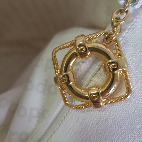 Rodo - Vintage Nautical Gold and White Bag with Rope Handles - Picture 11 of 13